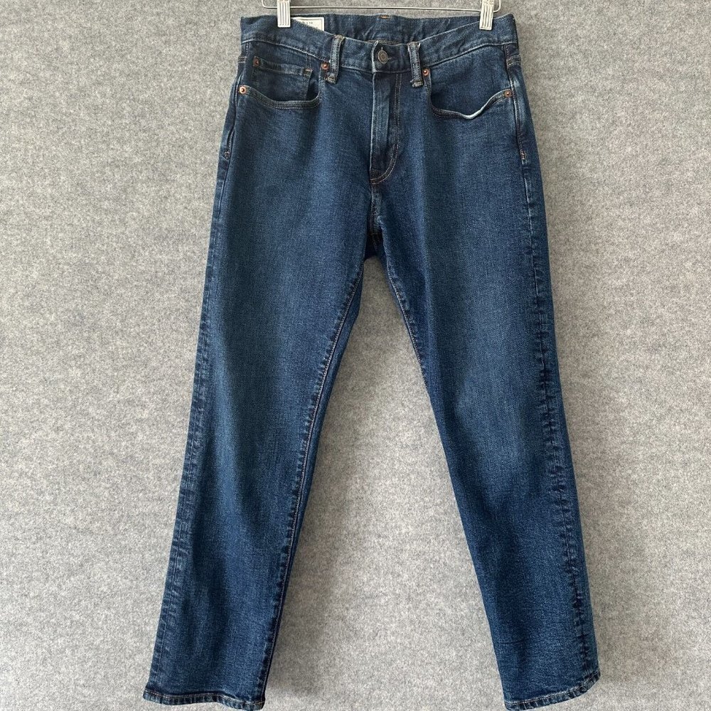 Gap Jeans Straight Fit Mens 31 x 30 actual 30 x 27.5 Dark Blue Casual Zip Fly